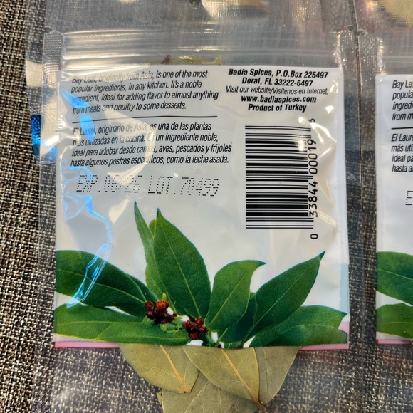 5258-PTT Four Unopened 0.20 Oz. (5.67g) Packages Badia Bay Leaves - Gluten Free - Picture 7 of 7